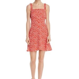 Aqua Ditsy Floral Smocked Dress